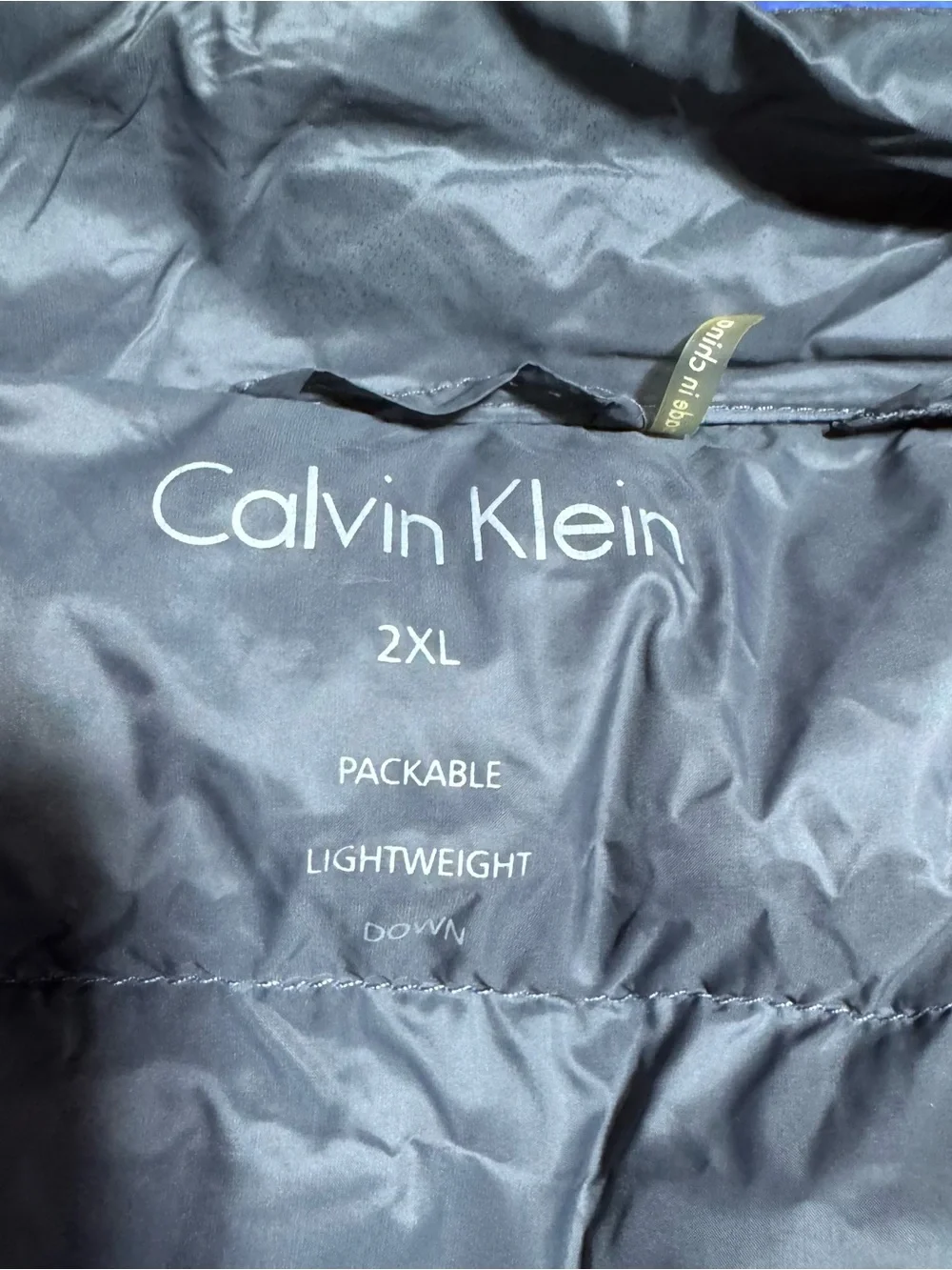 Calvin Klein Blue Packable Lightweight Puffer Down Winter Jacket